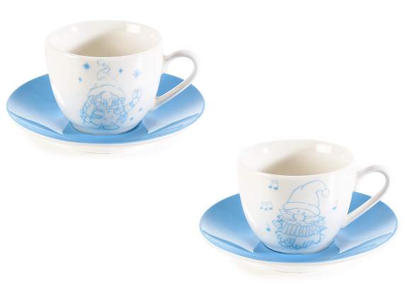 Ceaca de cafea din ceramica colorata de 80 ml i farfurie