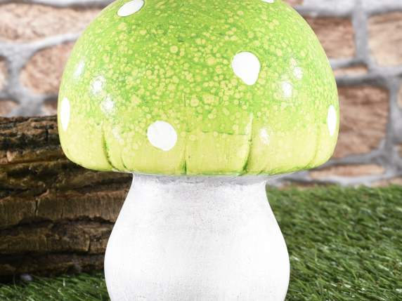Champignon décoratif en terre cuite colorée à poser