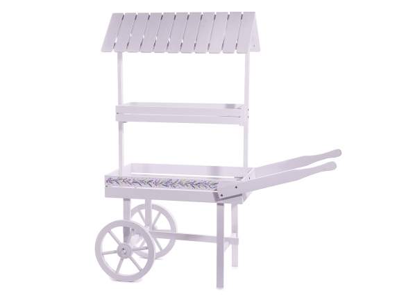 Chariot de présentation et de décoration en bois lilas