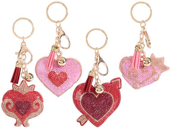 Charm / key ring with rhinestones and 