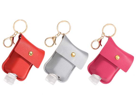 Portachiavi-charm con contenitore per gel igienizzante