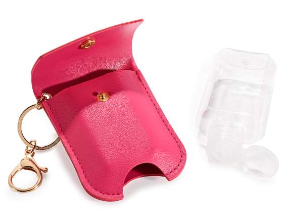 Portachiavi-charm con contenitore per gel igienizzante