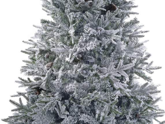 Super snowy artificial pine tree Canada w-pine cones H240-23