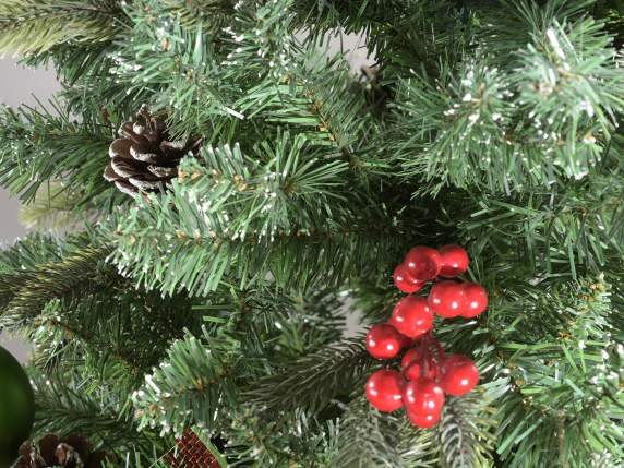 Artificial fir garland-festoon H200 w-berries and pine cones