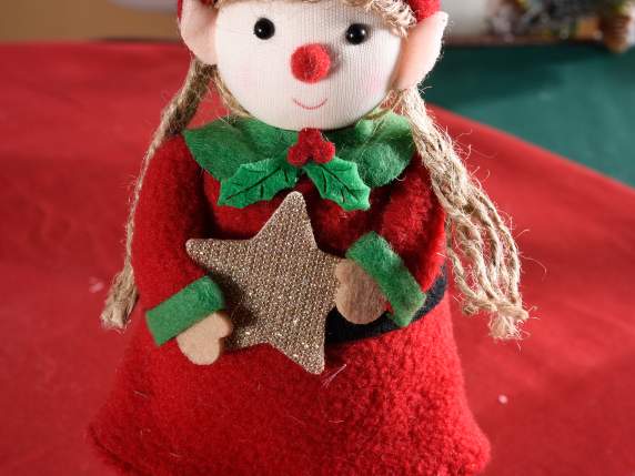 Christmas Elf w-bells and decoration to stand-hang