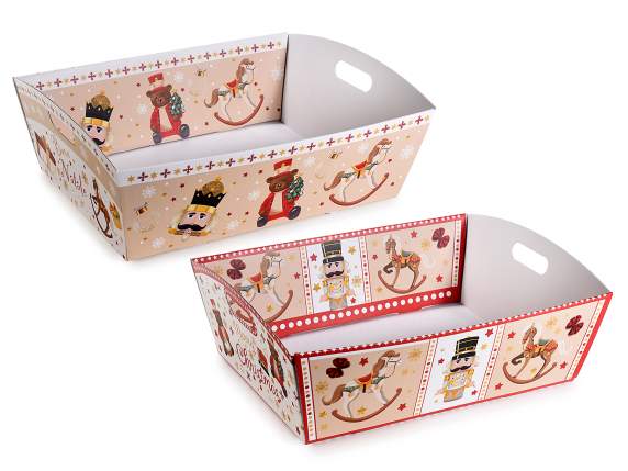 Paper tray with handles and Vintage Toys decorations