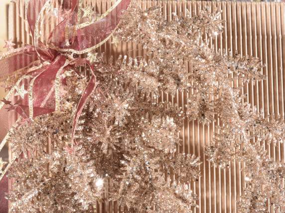 Bouquet of 3 champagne glitter pine branches
