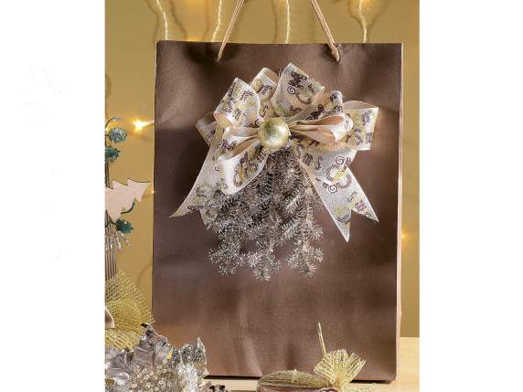 Bouquet of 3 champagne glitter pine branches