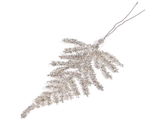 Bouquet of 6 champagne glitter fern branches