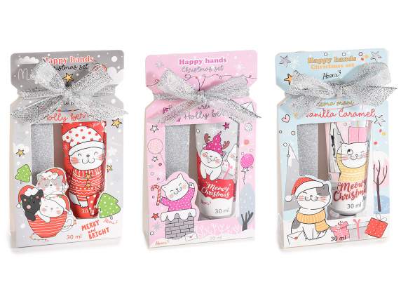 Meowy Xmas gift box with hand cream and file