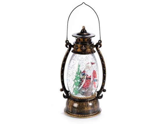 Decorative lantern with LED glitter lights in motion with ba