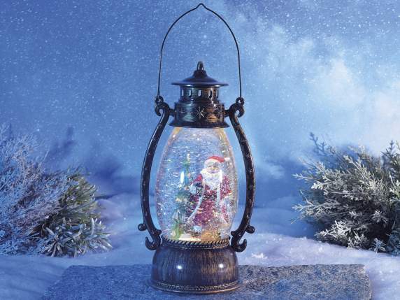 Decorative lantern with LED glitter lights in motion with ba