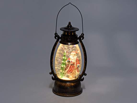 Decorative lantern with LED glitter lights in motion with ba