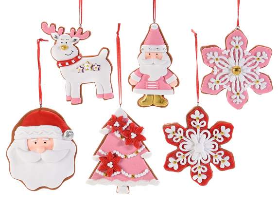 Pink Gingerbread resin paste decoration to hang
