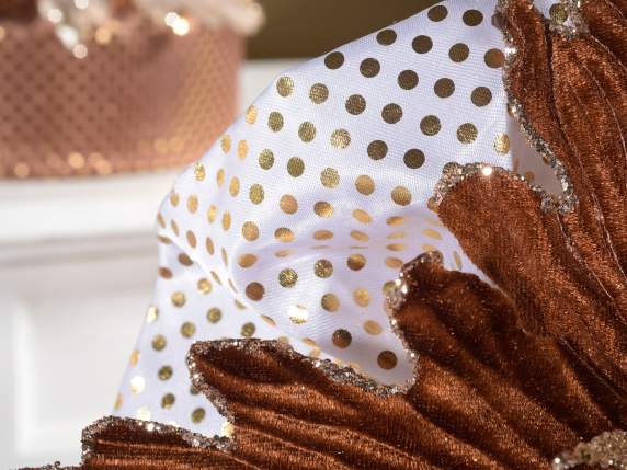 Panettone bag in satin with lurex effect and golden polka do