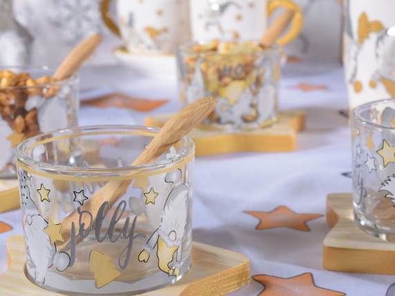 Aperitif - sweets set with cup, spoon and star tray