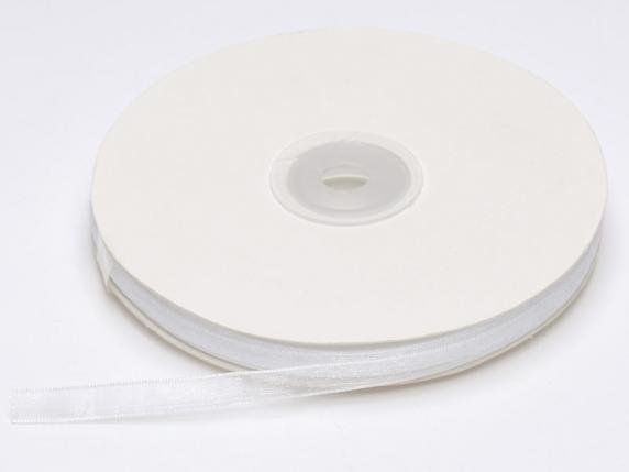 Cinta organza blanca nieve 7mm x 50mt