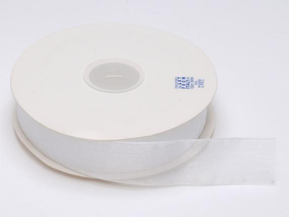 Cinta organza blanca nieve 25mm x 50mt