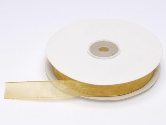 Cinta organza dorada 15mm x 50mt