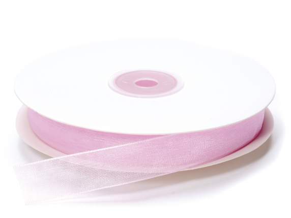 Cinta organza rosa bebe 15mm x 50mt