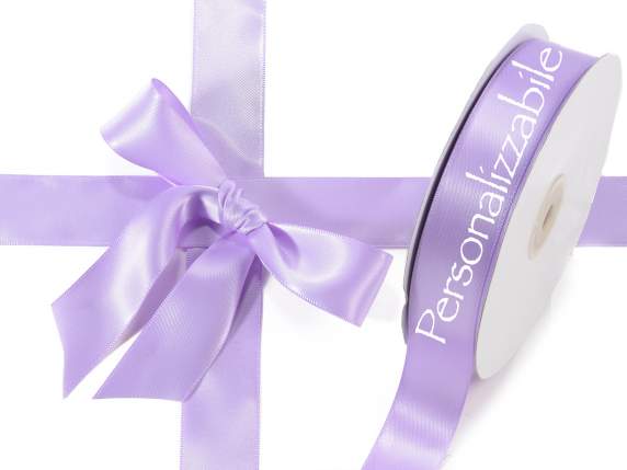 Cinta doble raso 25mm lila personalizado