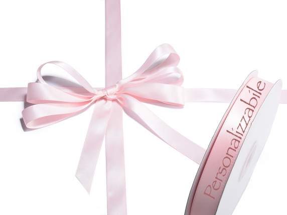 Cinta doble raso 15mm rosa peladilla personalizado