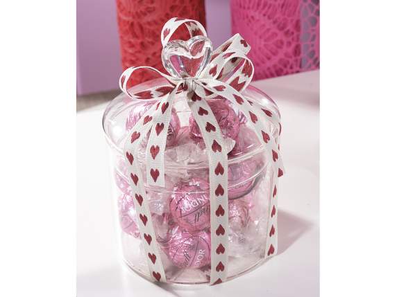 Caja 5 cintas de colores y adornos de corazón
