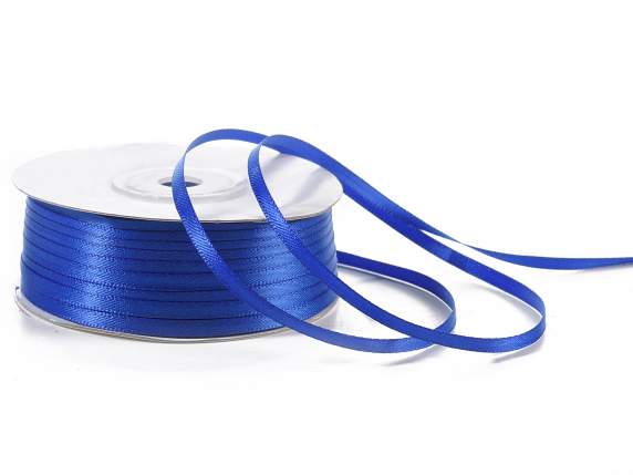 Cinta de satén doble 3mm azul real