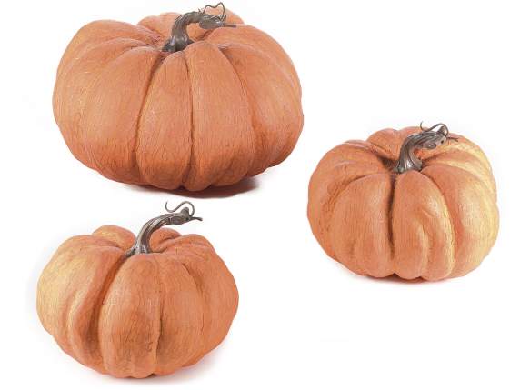 Lot de 3 citrouilles artificielles