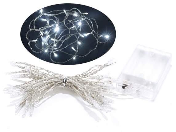 Clear wire with 30 led lights with battery