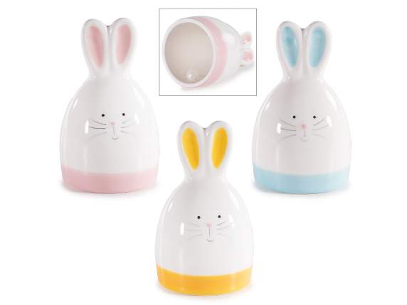 Cloche en céramique avec visage et oreilles de lapin