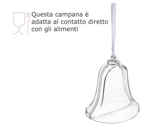Clopoțel transparent care se deschide cu o panglică de agăța