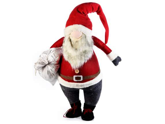 Cloth Santa Claus with openable and fillable sack