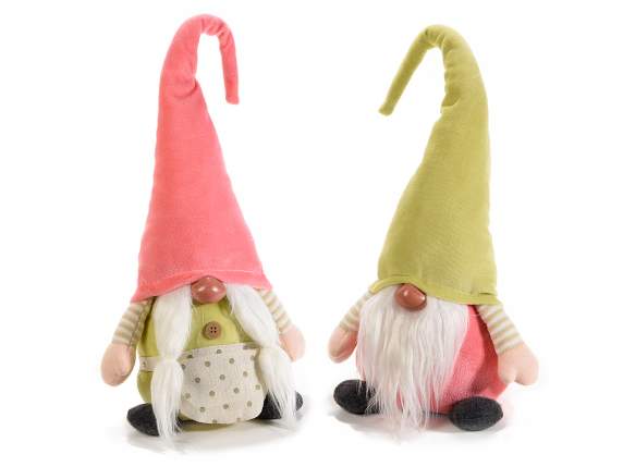 Cloth couple of spring wood gnomes