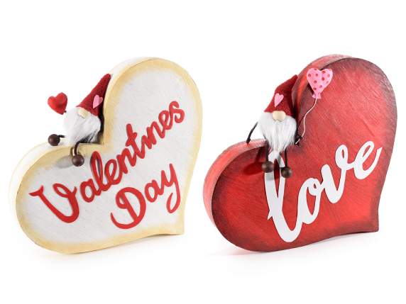 Coeur décoratif avec gnome amoureux pour se reposer