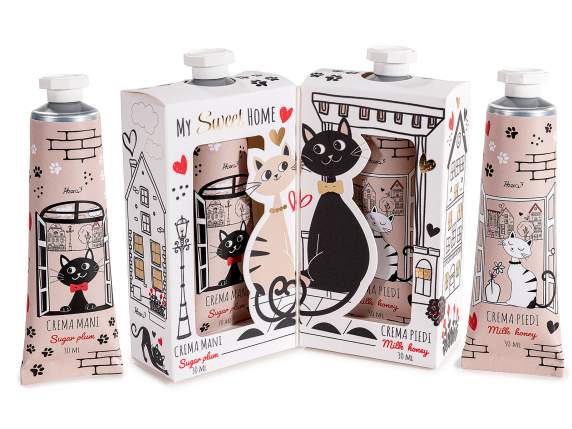 Coffret cadeau avec crème parfumée pour les mains et les pie