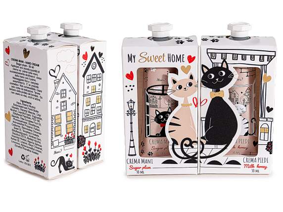 Coffret cadeau avec crème parfumée pour les mains et les pie