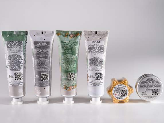 Coffret cadeau 5 crèmes, 2 bombes de bain et 1 déco en bois