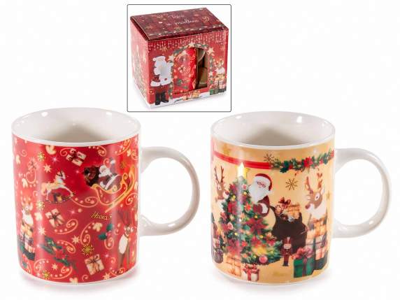 Mug de Noël en porcelaine de 380 ml avec détails dorés