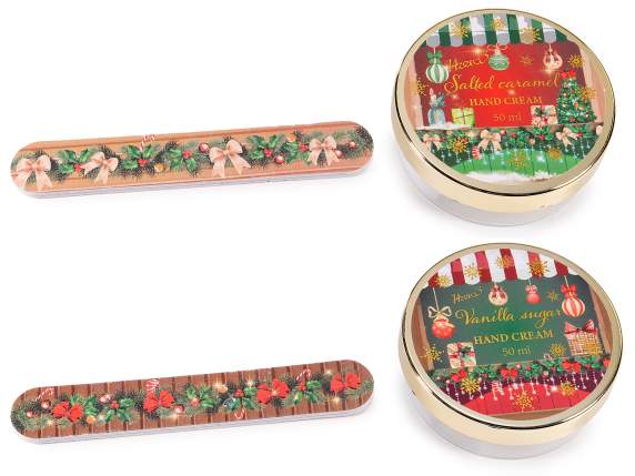 Coffret cadeau de Noël avec crème pour les mains et lime
