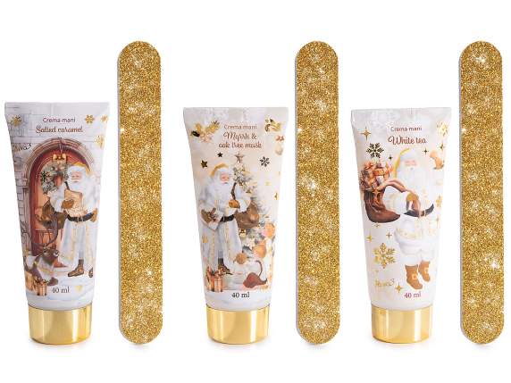 Coffret cadeau de Noël avec crème pour les mains 40 ml et li