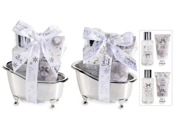 Coffret cadeau pour le bain avec 2 produits soins corporels