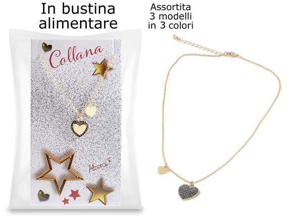 Sorpresa Collana metallo oro in card e busta alimentare