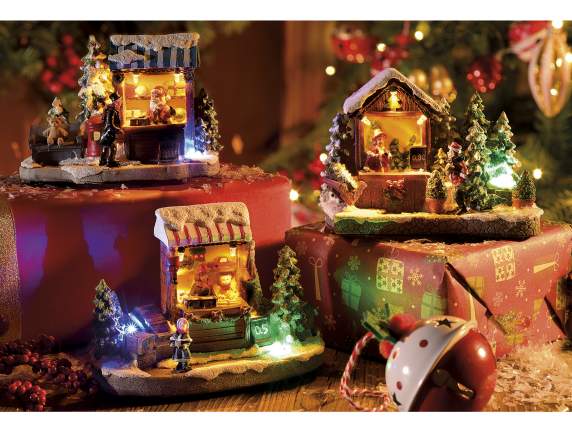 Magazin de Crăciun cu lumină led multicoloră în afișaj