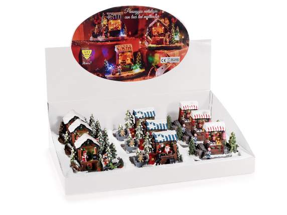 Magazin de Crăciun cu lumină led multicoloră în afișaj