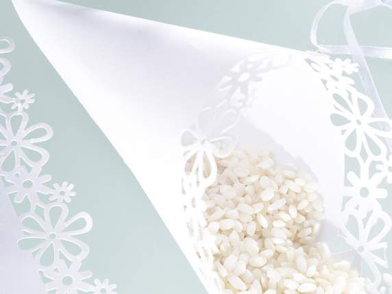 Paquet de 50 cônes en papier de riz blanc