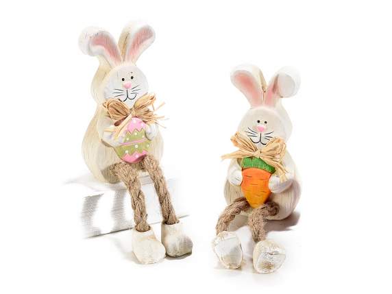 Coniglietto gambelunghe in ceramica colorata