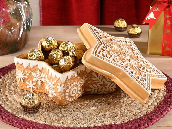 Recipiente cerámico para alimentos con decoraciones