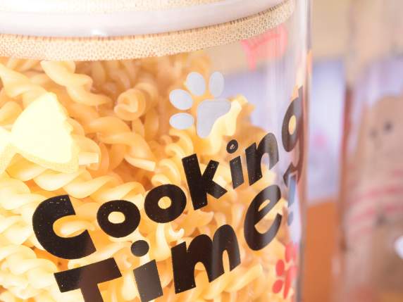 Juego 2 tarros cristal para alimentos con tapa de madera