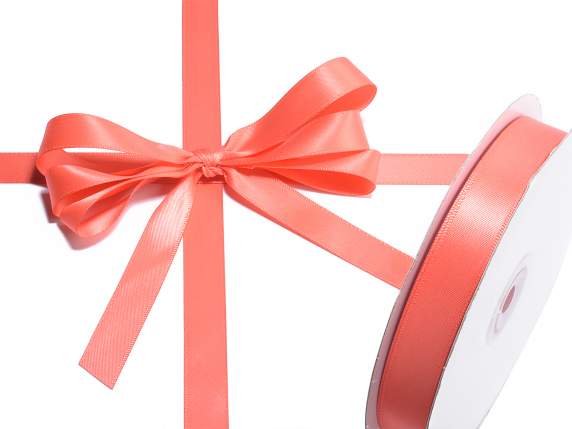 15mm coral red double satin ribbon